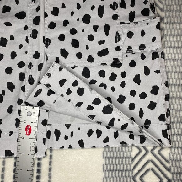 NWT ATM Animal Print Spotted Mini Carpenter Skirt Cotton Grey Black Spots 0 - Picture 8 of 13